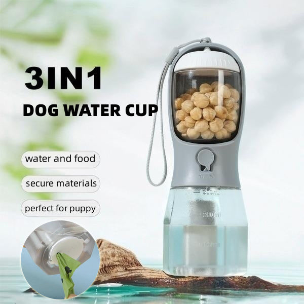 "L'Accessoire Ultime 3-en-1 pour Chien : Hydratation, Nourriture et Propreté en Un Seul Produit"