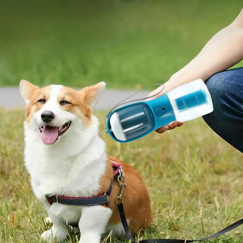 "L'Accessoire Ultime 3-en-1 pour Chien : Hydratation, Nourriture et Propreté en Un Seul Produit"